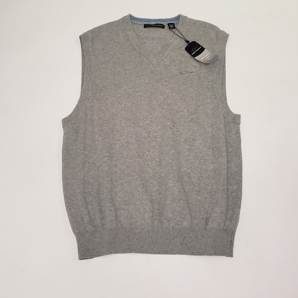 Greg Norman Golf Sweater Vest Men's Size Large Sleeveless Grey Preppy Career - Picture 15 of 16